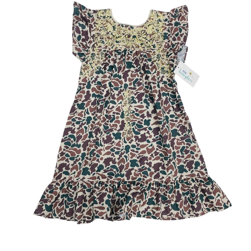 NWT Six Honeybees Size 6 Camo with Khaki Dress